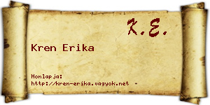 Kren Erika névjegykártya
